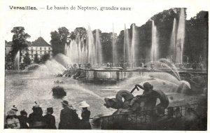 Vintage Postcard 1920's Versailles Le Bassin De Neptune Grandes Eaux France