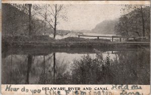 Delaware River Pier and Canal 1906 Frenchtown NJ to Flemington Postcard B26