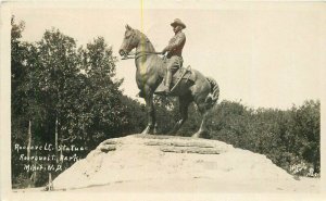 North Dakota Minot Roosevelt Statue Harris 1925 1925 RPPC Photo Postcard 22-3588