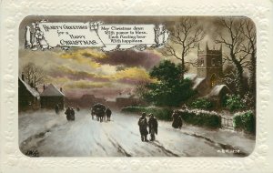 Postcard Greetings christmas winter snow castle