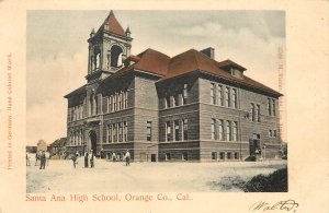 Hand Colored Postcard Santa Ana High School Orange County CA Rieder 2789