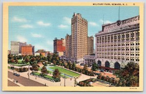 Vintage Postcard Military Park Road Highway Buildings Newark New Jersey N.J.