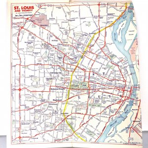 Circa 1950 Illinois Travel Road Map Conoco Dealer Hottest Brand Going