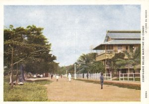 belgian congo, BOMA, Street Scene along the Beach (1920s) Postcard