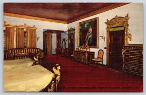 Linen~Sarasota Florida~Master Bedroom In John Ringling Mansion~1940s Postcard