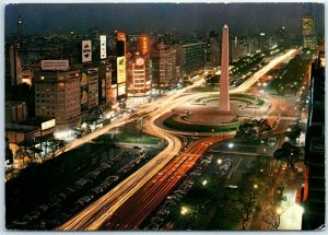 M-24260 9th of July Avenue night view Buenos Aires Argentina