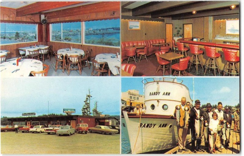 Charleston, Oregon HOLIDAY HOUSE Fishing Boat Walt Meek Coos Bay 1960s Postcard