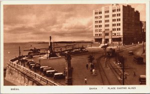 Brazil Bresil Bahia Place Castro Alves Vintage Postcard C059