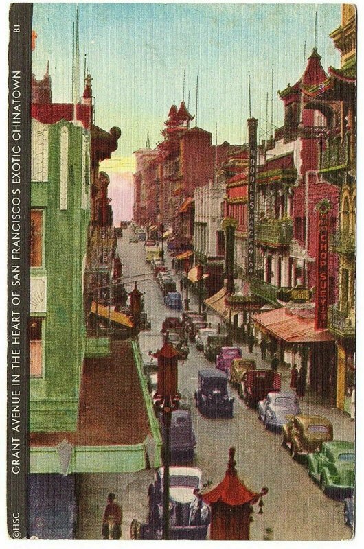 San Francisco California Postcard Grant Avenue Chinatown 1939 Exposition #75720