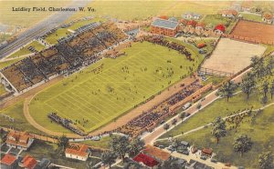 J33/ Charleston West Virginia Postcard Linen Laidley Field Stadium Football 257