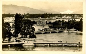 Switzerland - Geneva. Bird's Eye View, The Rhone   *RPPC