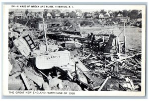Tiverton Rhode Island RI Postcard A Mass Wreck And Ruins 1938 England Hurricane