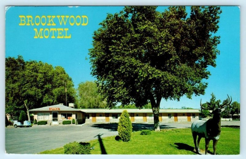 LOVELOCK, Nevada NV ~ Roadside BROOKWOOD MOTEL Trailer Park 1973  Postcard