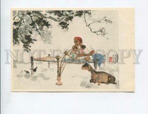 3154365 INDIA Smoking Man by Schih Lu Old postcard