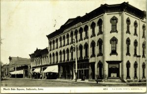 North Side Square Indianola Iowa Postcard 1910