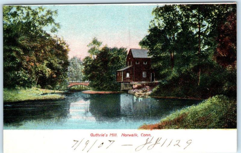 NORWALK, Connecticut  CT   GUTHRIE'S MILL  1907   Postcard