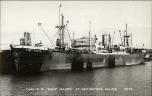 Searsport ME Canadian Steamship SS Mont Gaspe Real Photo Postcard