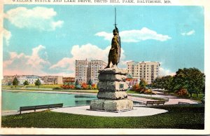 Maryland Baltimore Druid Hill Park Wallace Statue and Lake Drive