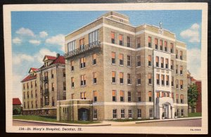 Vintage Postcard 1939 St. Mary's Hospital, Decatur, Illinois (IL)