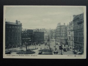 Yorkshire BRADFORD Midland Railway Station & Foster Square c1903 Postcard