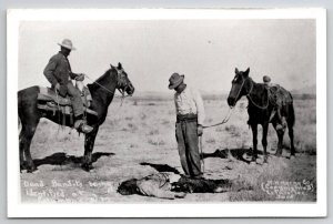 Columbus NM DEAD BANDITS BEING IDENTIFIED W H Horne EL Paso Photo Postcard L35