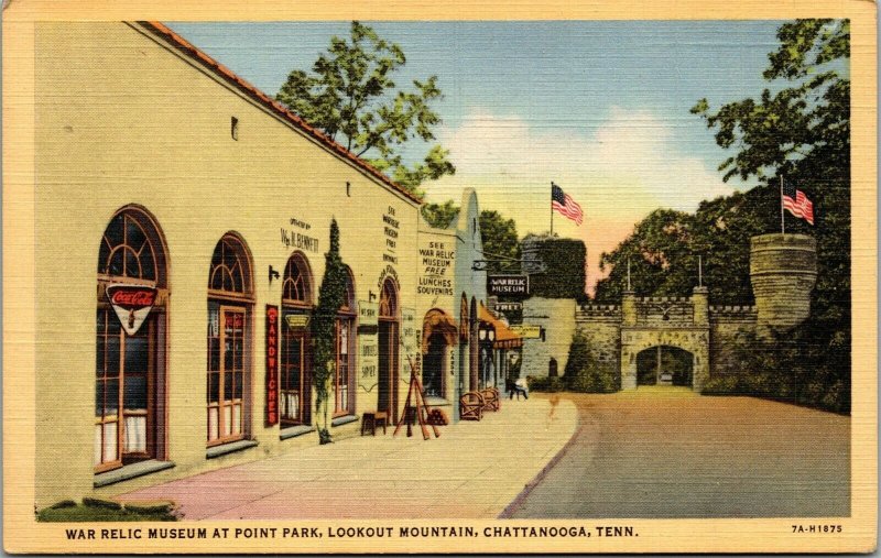 Vtg Chattanooga TN War Relic Museum Point Park Lookout Mountain 1930s Postcard