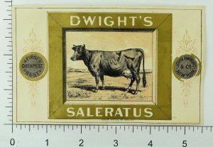 1880's Graphical The Cow Brand Dwight's Saleratus Baking Cooking Lovely Cow P97