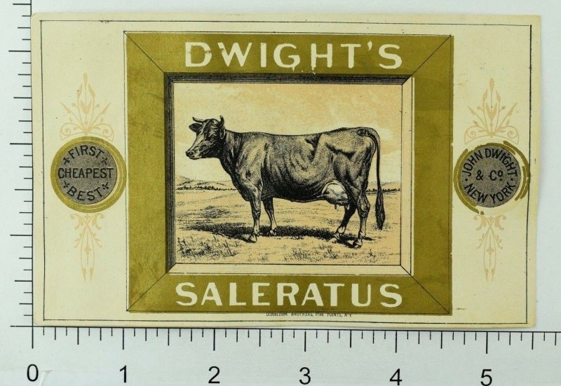 1880's Graphical The Cow Brand Dwight's Saleratus Baking Cooking Lovely Cow P97