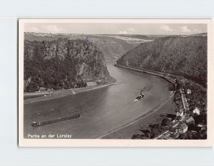 Postcard Partie an der Loreley, Sankt Goarshausen, Germany