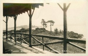 Postcard RPPC 1930s Michigan Eagle Harbor Lake Breeze Hotel occupation 23-11286