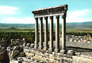 Postcard Six Columns Of The Jupiter Temple Historical Landmark Baalbek, Lebanon