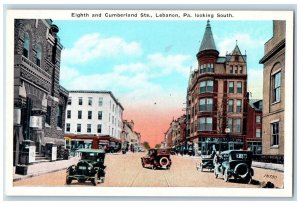 Lebanon Pennsylvania Postcard Eight Cumberland Looking South Road c1940 Vintage