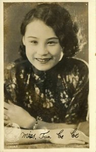 china, SHANGHAI 上海, Chinese Actress Chen Yanyan 陳燕燕 (1920s) Wou Kong Studio RPPC