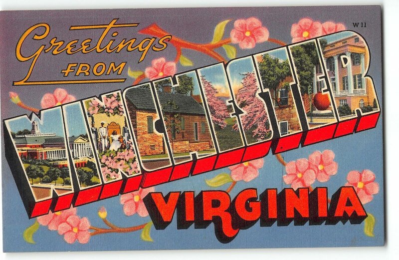 WINCHESTER, VIRGINIA c1940 Large Letter Linen Postcard - Apple Blossom Festival