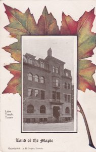 Land Of The Maple Labor Temple Toronto Ontario Canada 1900-1910s 