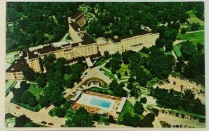c1960s French Lick IN Sheraton Hotel Country Club Postcard Aerial View Golf 