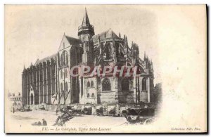 Old Postcard In The Collegiate Church of Saint Laurent