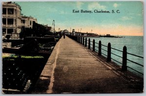 Vtg Charleston South Carolina SC East Battery 1910s View Old Postcard