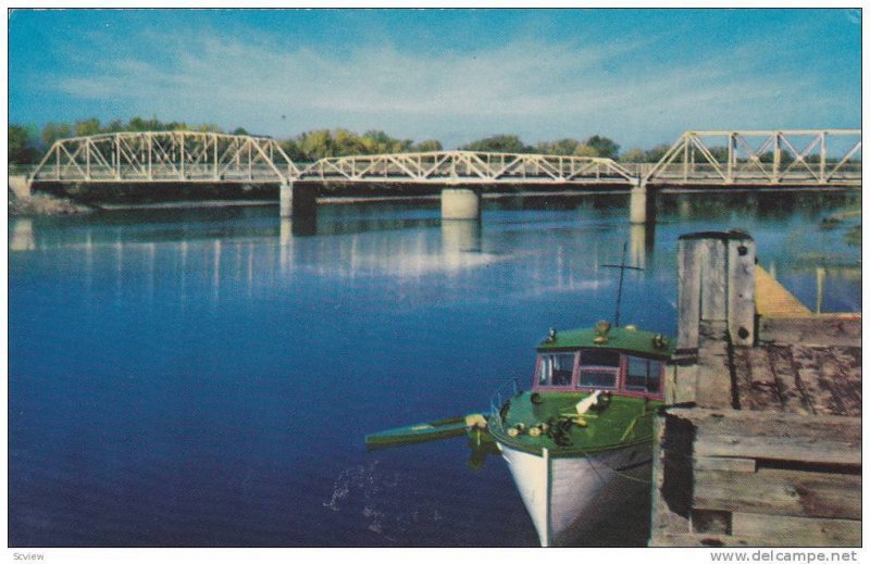 Bridge on Jemseg River, New Brunswick, Canada, 40-60s