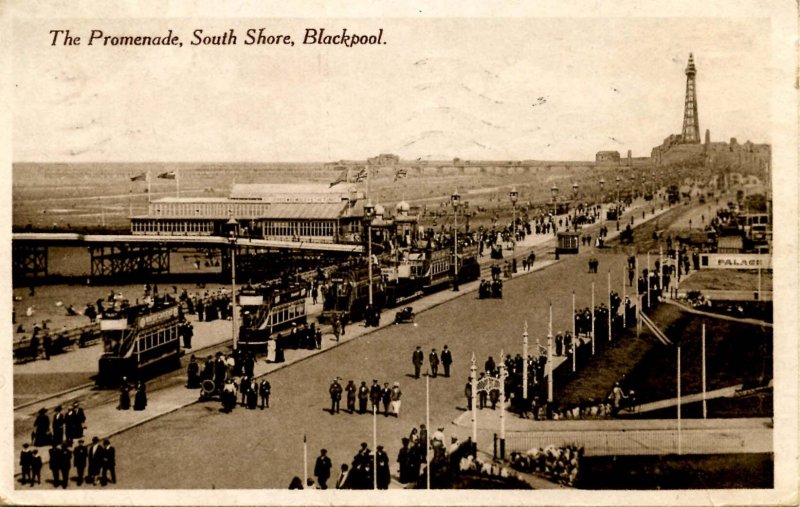 UK - England, Blackpool. South Shore Promenade and Tower