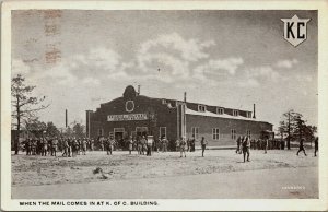 When the Mail Comes in at Knights of Columbus Building Postcard Soldiers DB UNP