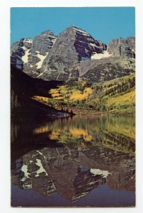 Postcard Maroon Peaks Lake Autumn Elk Mountains Aspen CO Standard View Card