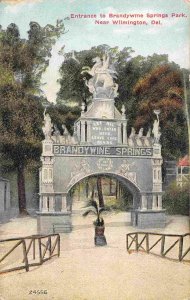 Brandywine Springs Park Entrance Wilmington Delaware 1910c postcard