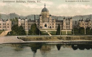 Vintage Postcard 1910's Government Buildings Victoria British Columbia Canada
