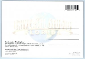 UNIVERSAL STUDIOS, Orlando FL~ EARTHQUAKE Amusement Park Ride ~ 4x6 Postcard