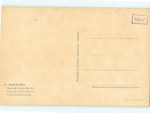 Vintage Post Card Barcelona Place de Calvo Sotelo Spain  # 3722