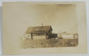 Rppc View of Farmstead Out Buildings Home Washtub on Wall Postcard R7