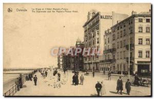 Old Postcard Belgium Ostend The dike and & # 39hotel Majestic Palace Hotel