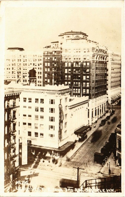 PC CPA US, WA, SEATTLE, 3RD AVE, VINTAGE REAL PHOTO POSTCARD (b6839)