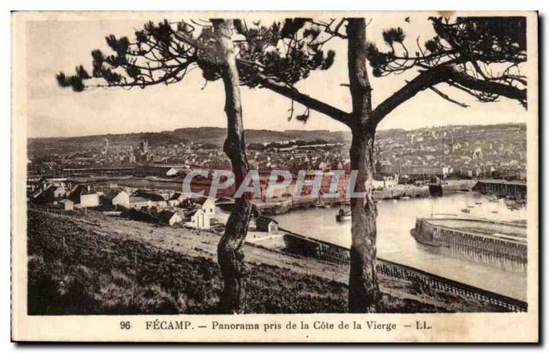 Fecamp Old Postcard Panorama taken from the side of the blank